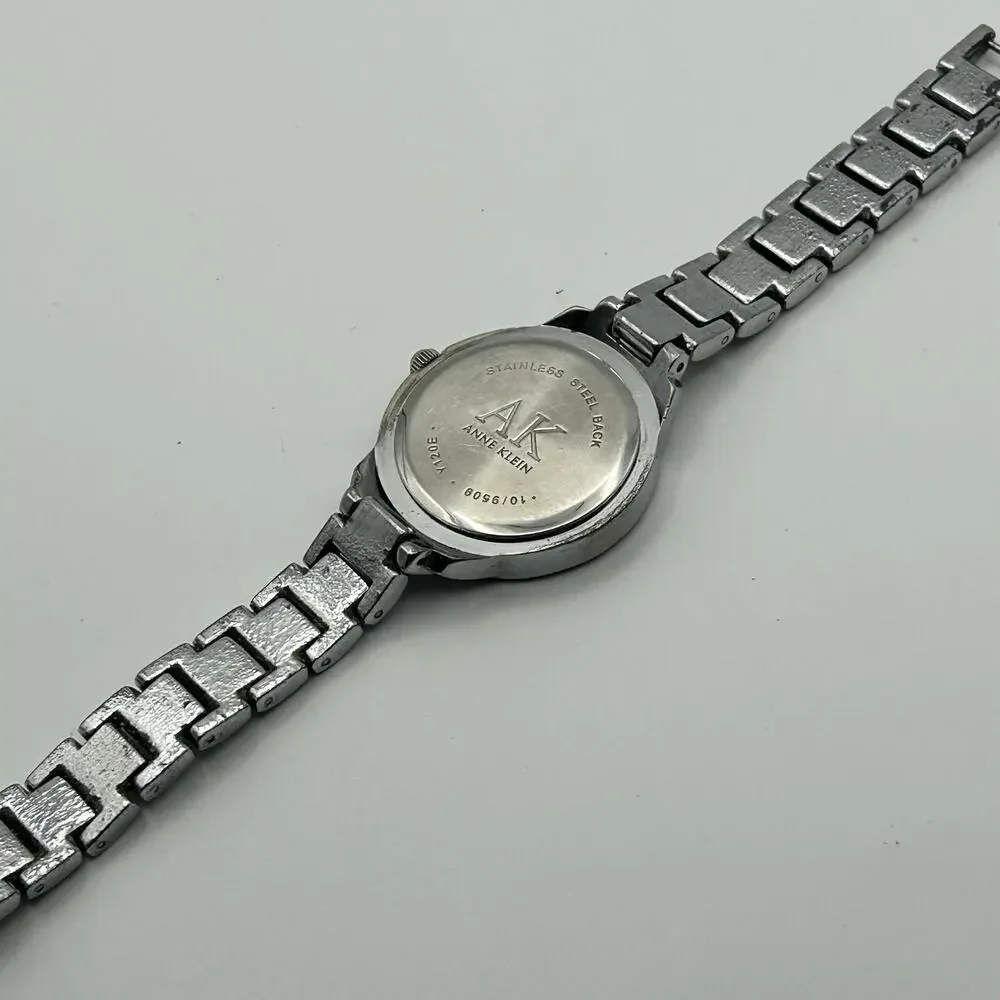 Anne Klein Silver Crystals Stainless Steel Women’s Watch, 30mm New battery